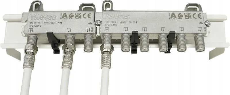 Rozgałęźnik 1/ 3 Wyjścia Rozdzielacz TV DVB-T2 DVB-C Spliter Televes 519603 Marka Televes