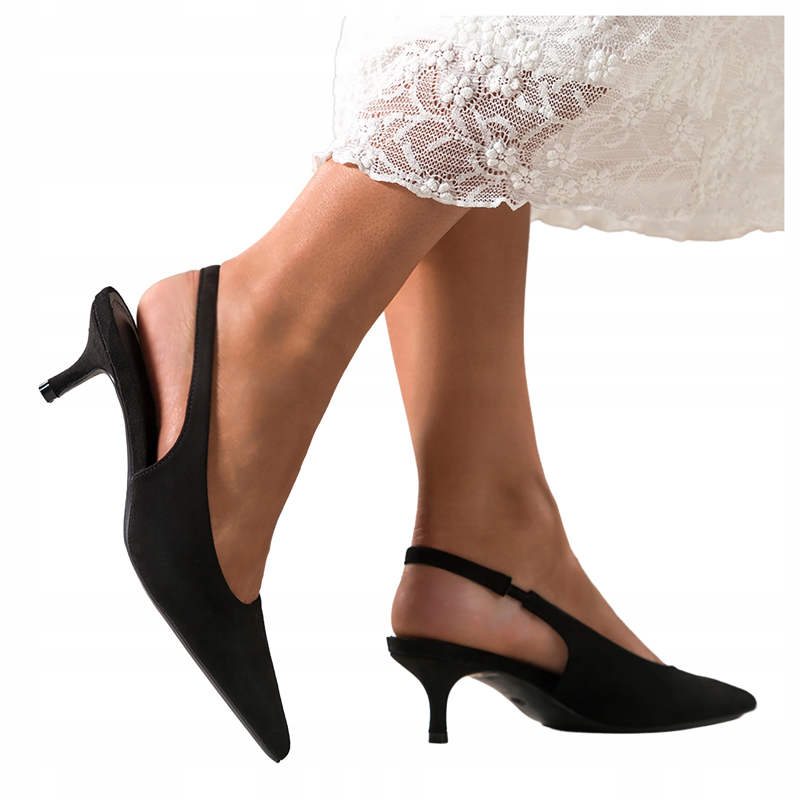 Černé Lodičky Dámské Podpatky Sklenička Pohodlné Módní Odhalená pata r 39