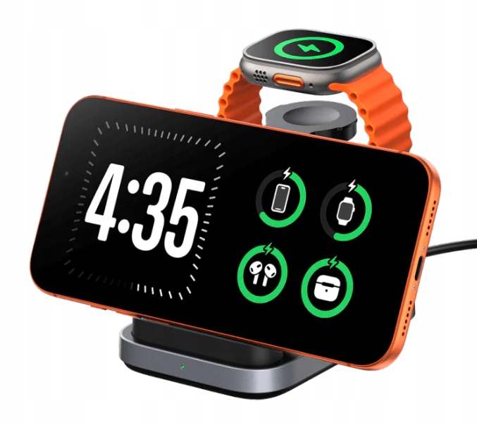 SwanScout 713A Składana bezprzewodowa ładowarka 3 w 1 dla Apple