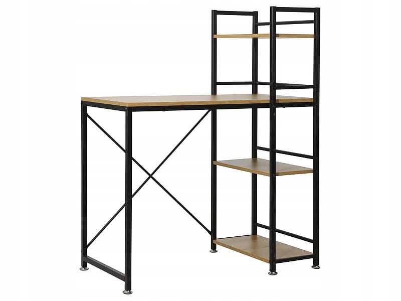Biurko z półkami B-036 dąb/czarne loftowwe Signal