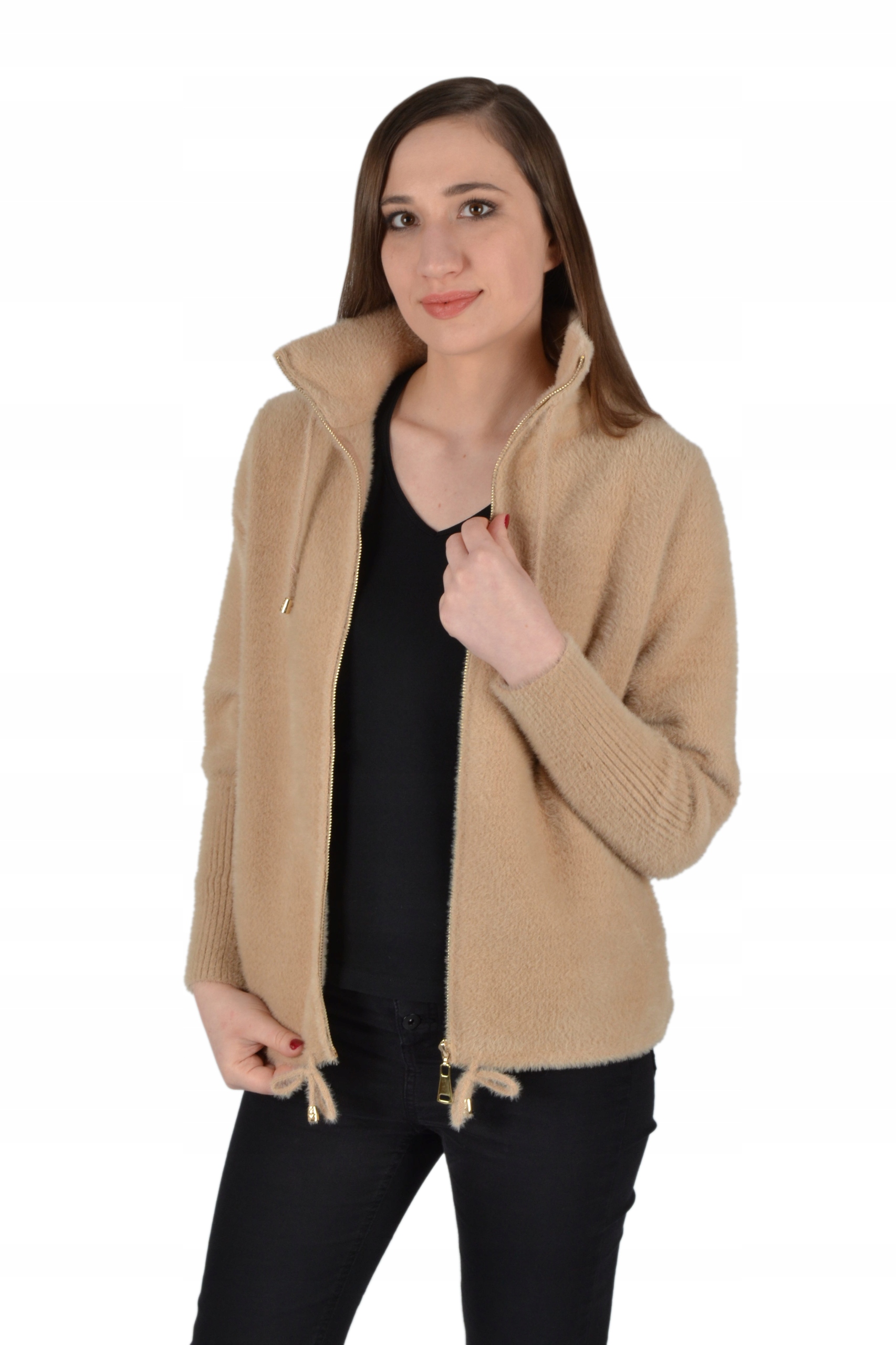 Kurtka Bluza Sweter Alpaka Kołnierz Stójka roz. M/L