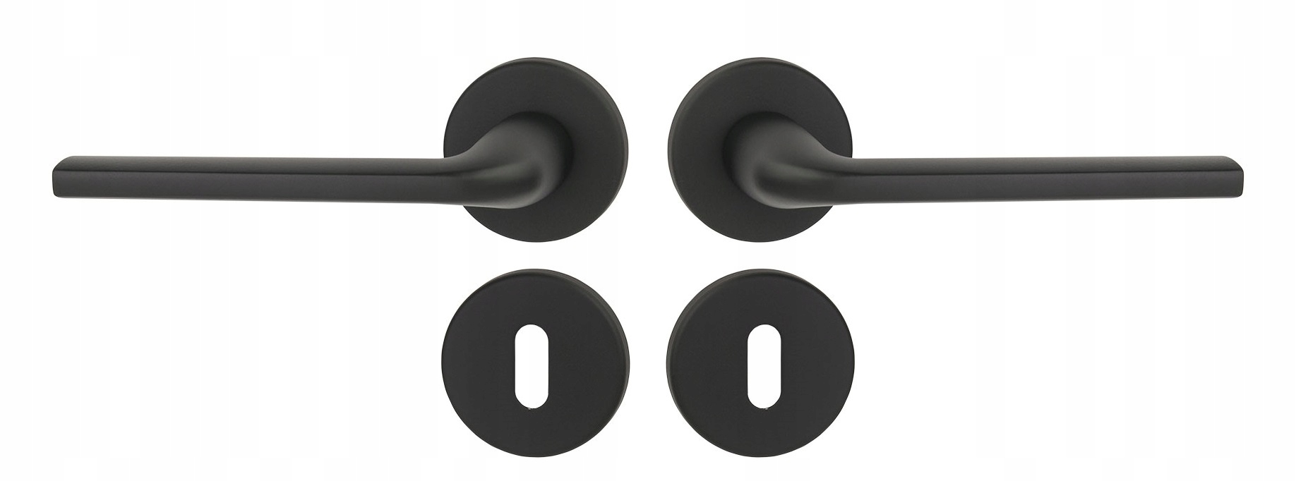 Klika na dveře komplet klíč rozety Scandi slin kulatá černá