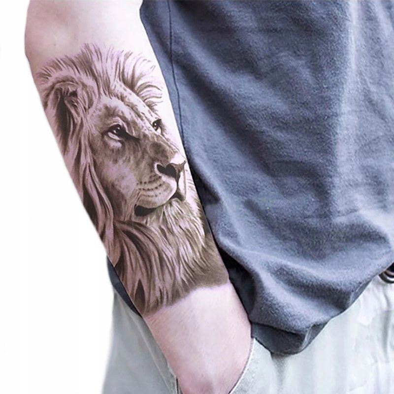 Tatuaż z Lwem Kalkomania Głowa Lwa Król Lew TM65 Płeć uniseks