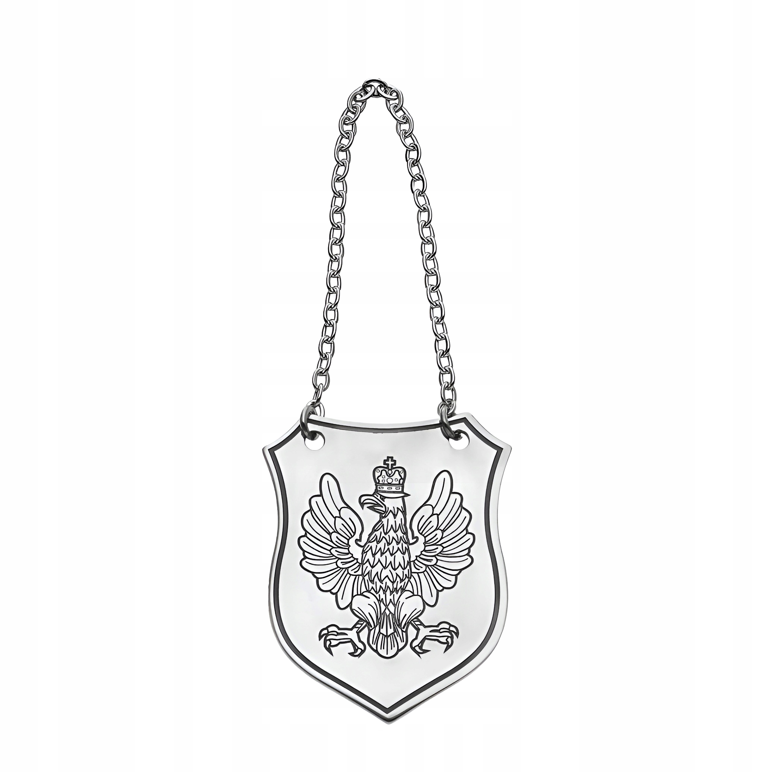 Ryngraf stříbro 925 Patriotický náhrdelník Štít s orlem v koruně čest