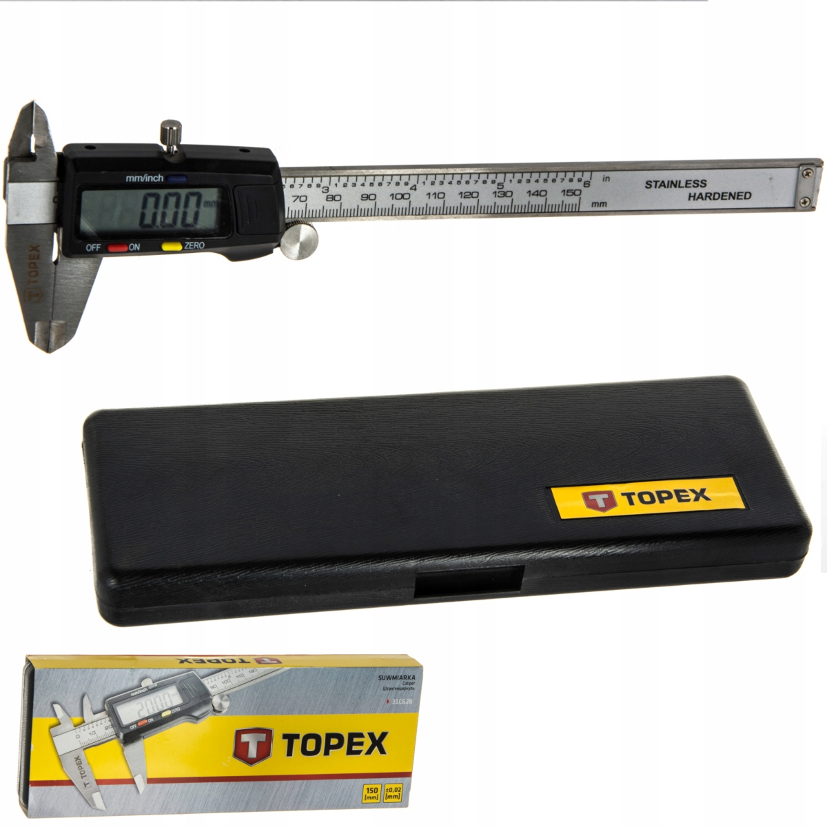 Suwmiarka cyfrowa LCD 150mm 0,02 mm TOPEX 31C628