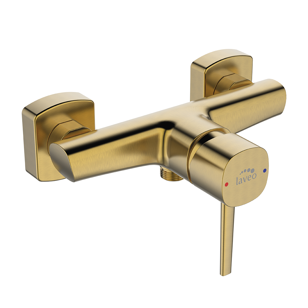 Nástenná Sprchová Batéria Zlatá Brúsená Laveo Polia