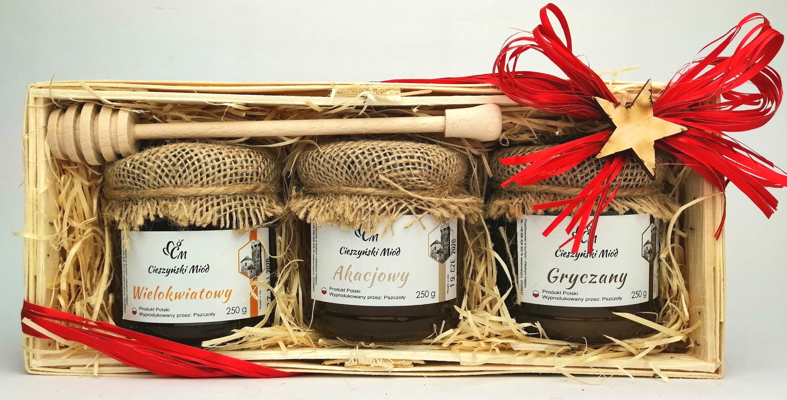 Levně Sada, Koš dárek 3x250g tyčinka Vánoce