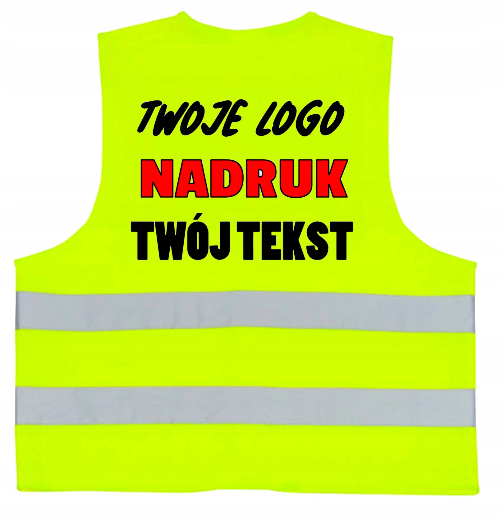 

Kamizelka Odblaskowa Z Nadrukiem Tył Logo Reklama