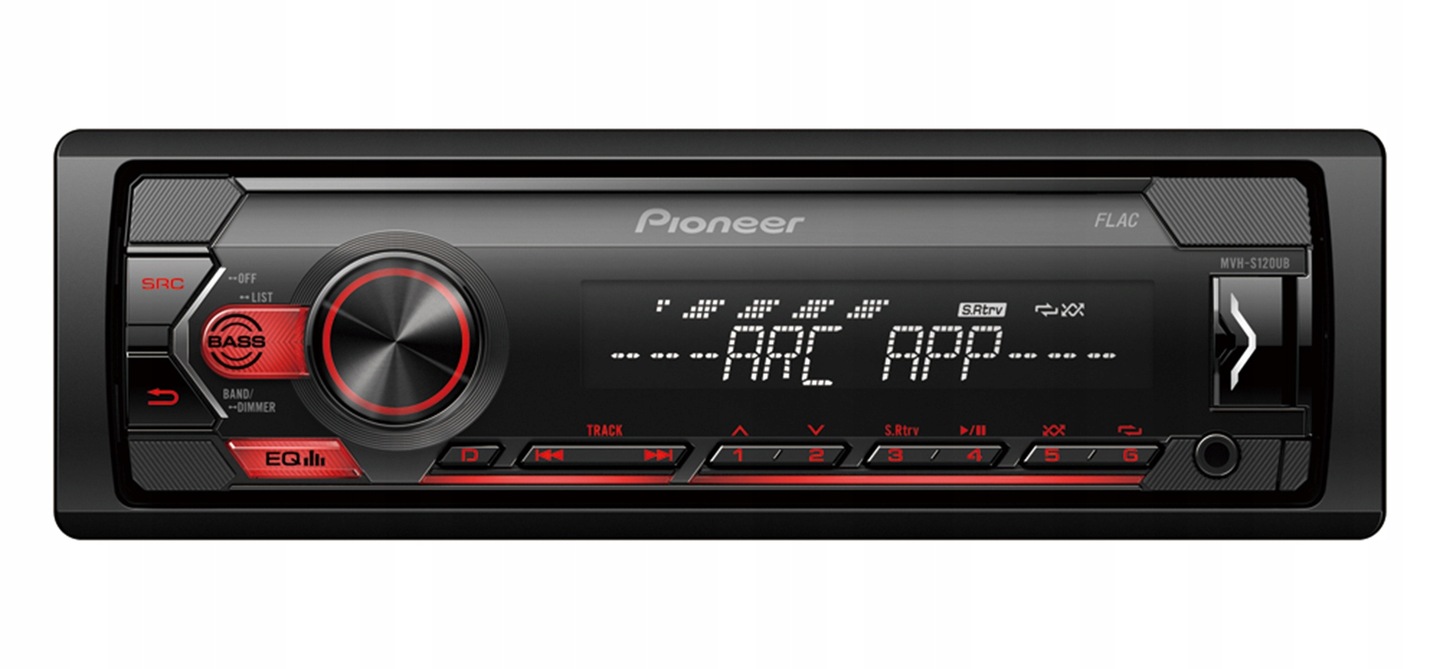 Pioneer MVH-S120UB autorádio Aux Usb MP3 4x50W Mosfet červené