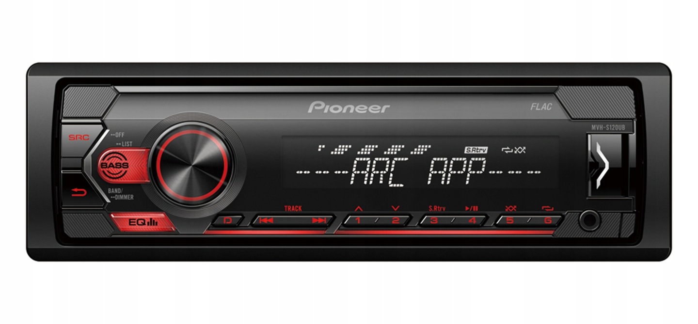 Pioneer MVH-S120UB Autorádio AUX USB MP3 4x50W MOSFET - červené