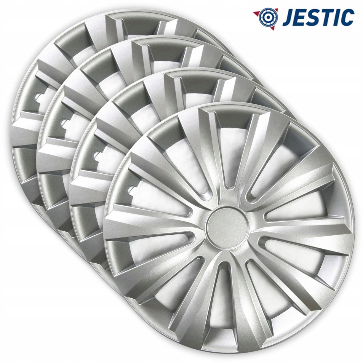 Kołpaki JESTIC Delta 13 cali uniwersalne srebrne Emblemat marki brak