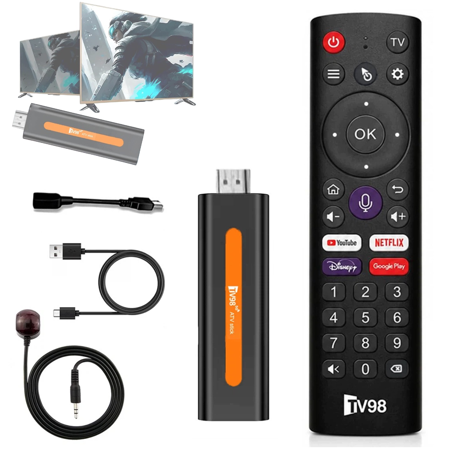 Přehrávač Multimediální nástavec Android 14 Smart Tv Stick Box WiFi 2/16