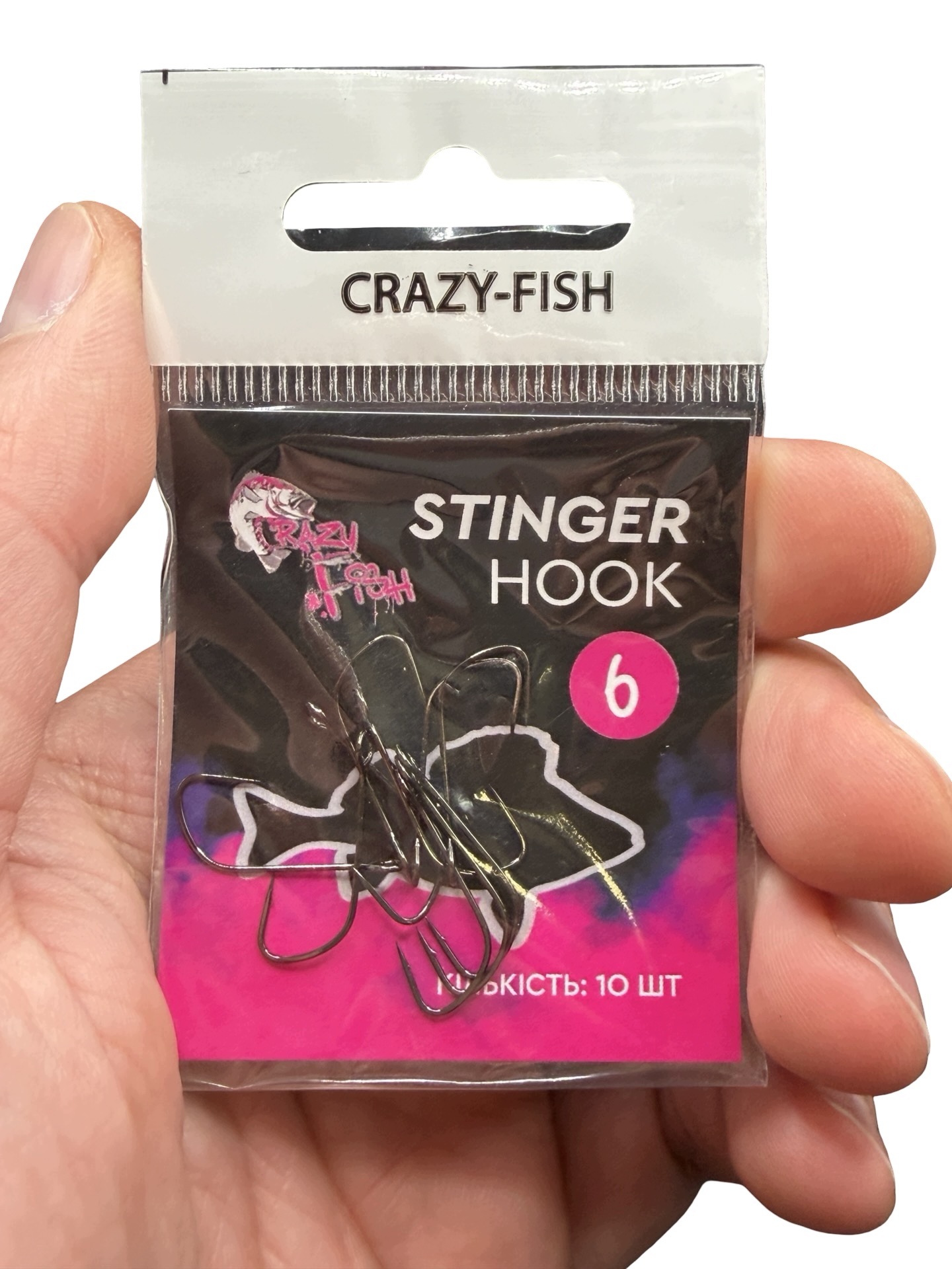 Haki Do Czeburaszki Stinger Hook Crazy Fish #6 10szt