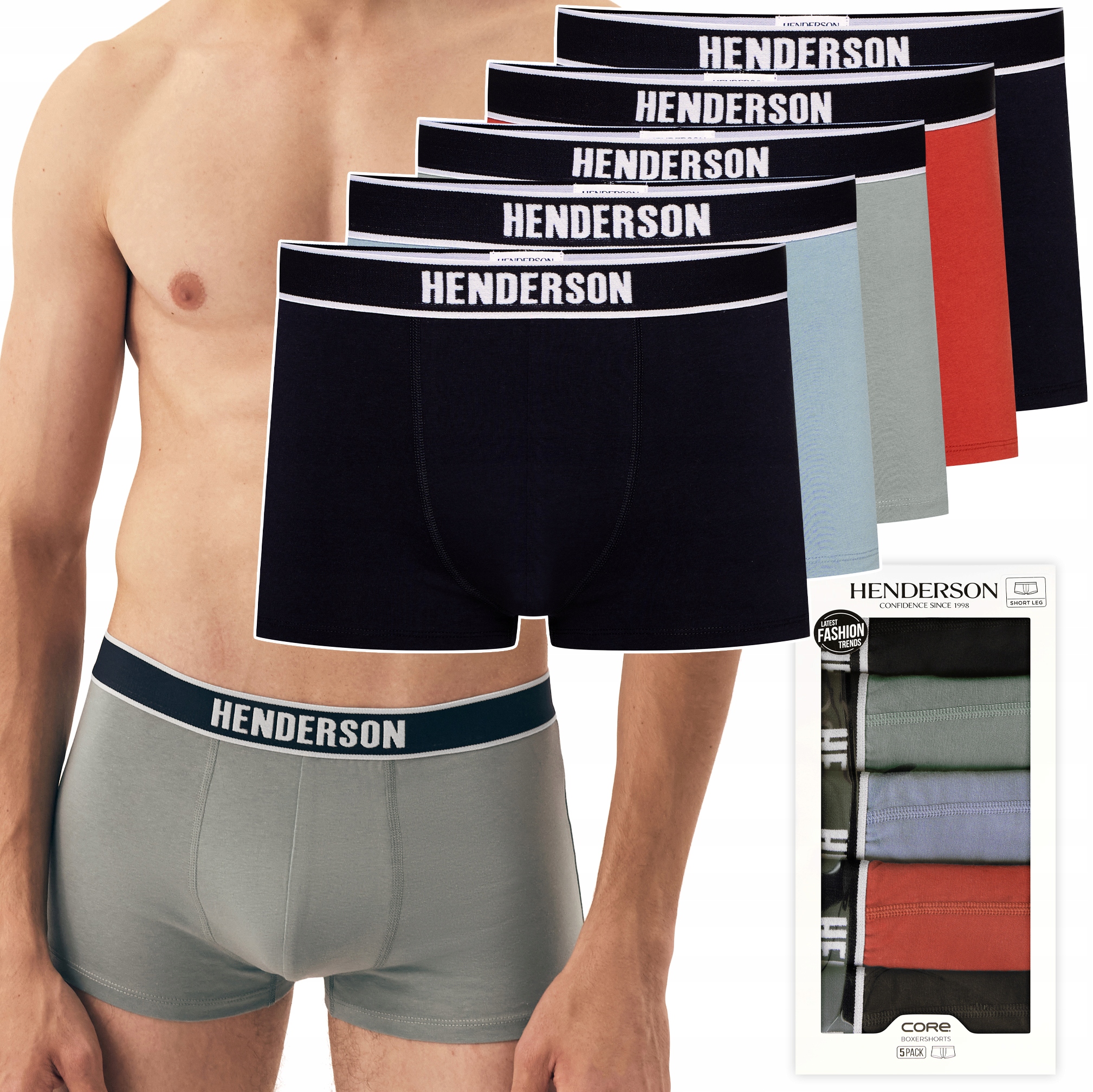 Pánské boxerky 5-PAK slipy kalhotky Henderson 42694 Soon XXL