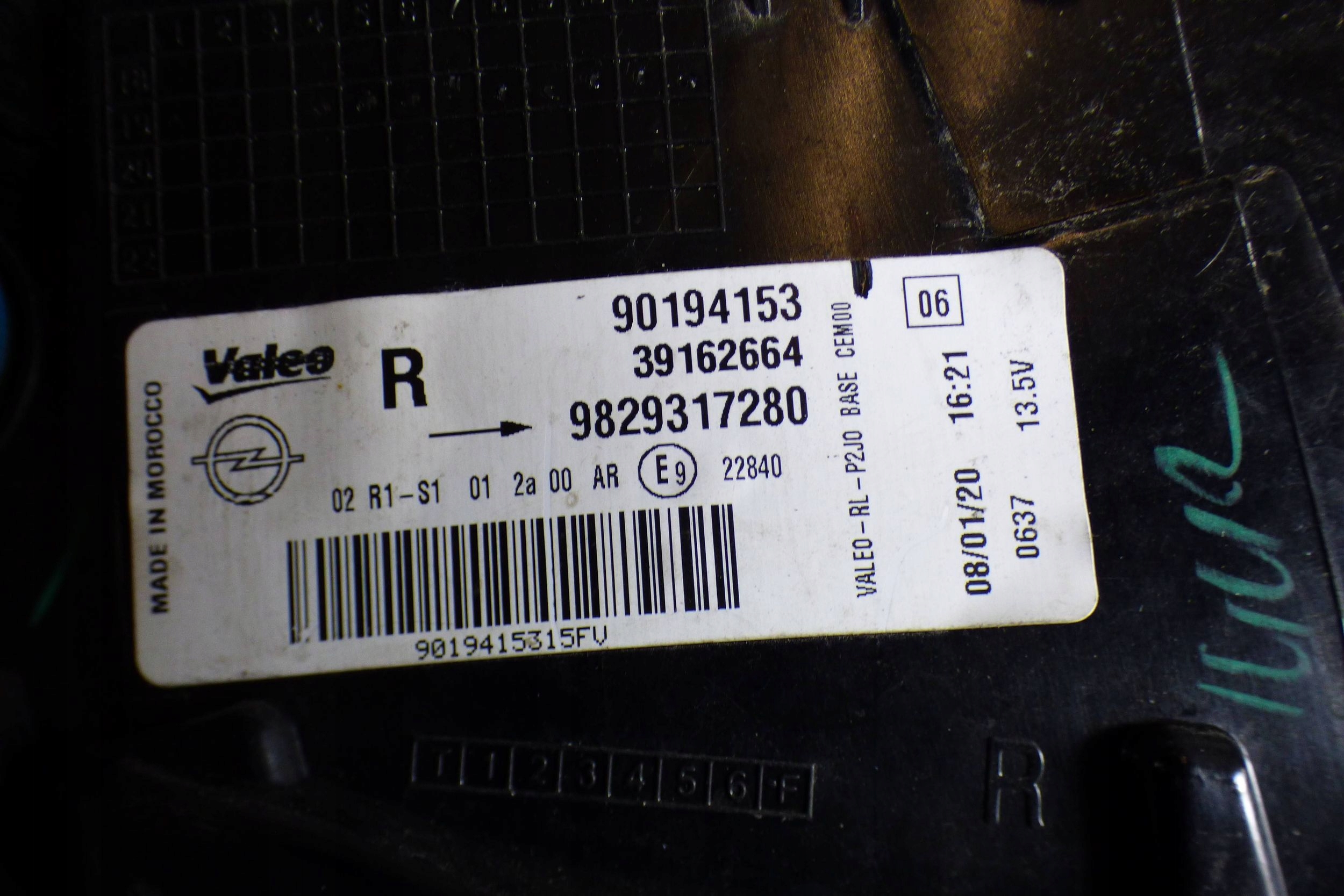 Opel Corsa F light right rear part 39162664 st.BDB original