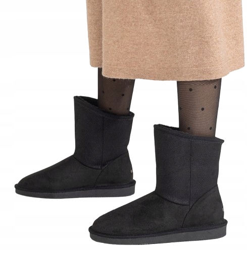 Blackfield Černé Vysoké Sněhule S Kožešinou Na Podrážce 39 3DE