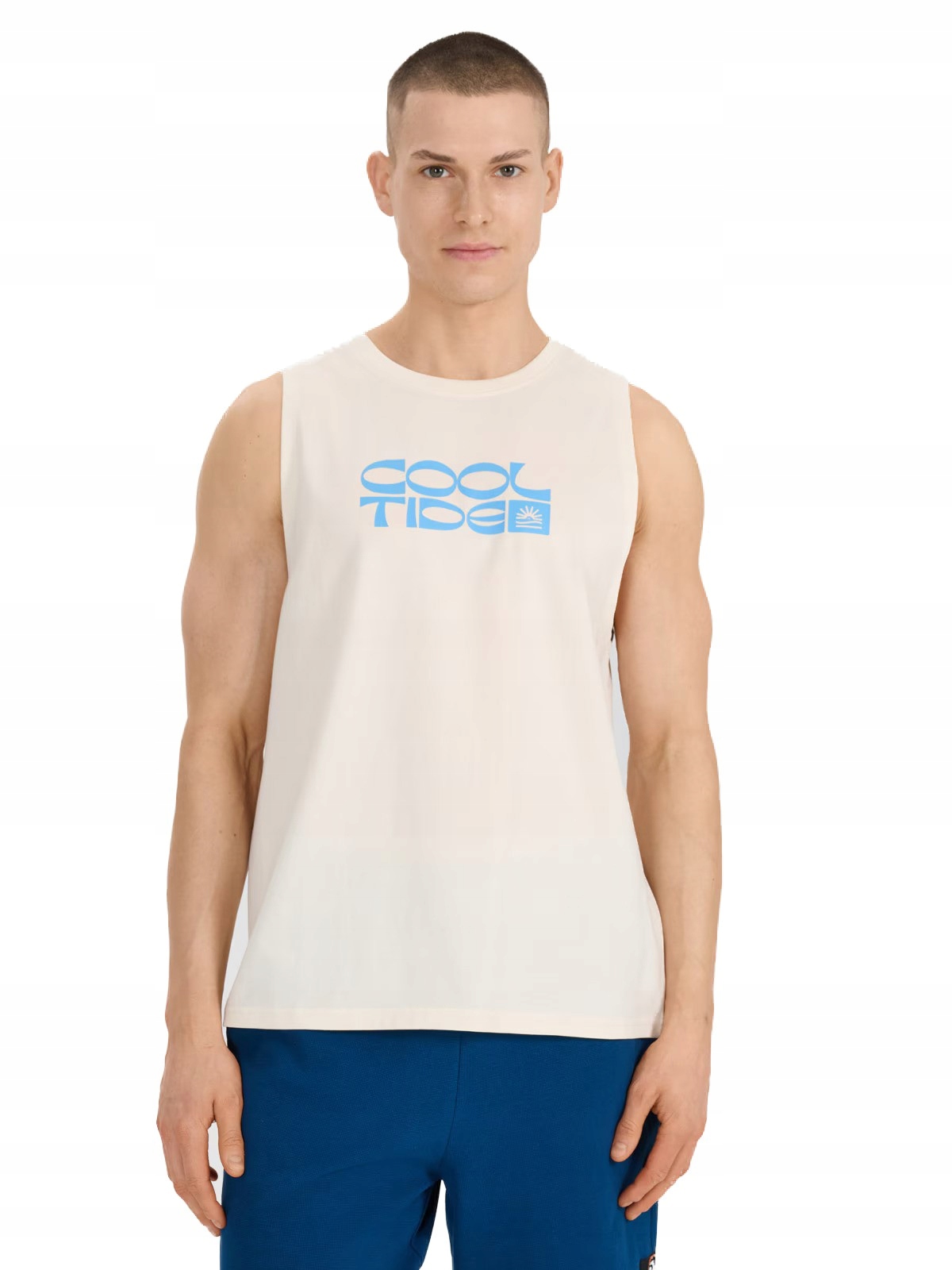 4F Koszulka Męska Bez Rękawów Tank Top 4FWSS25TSLEM123-11S Złamana Biel XXL