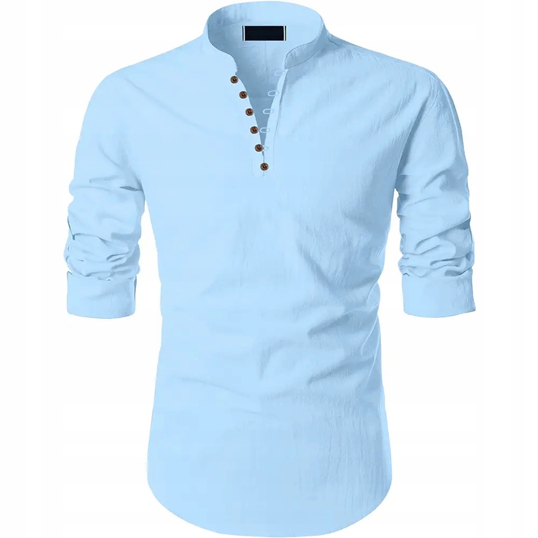 Pánská košile Stojka Denní Lněná Prodyšná Len Regular