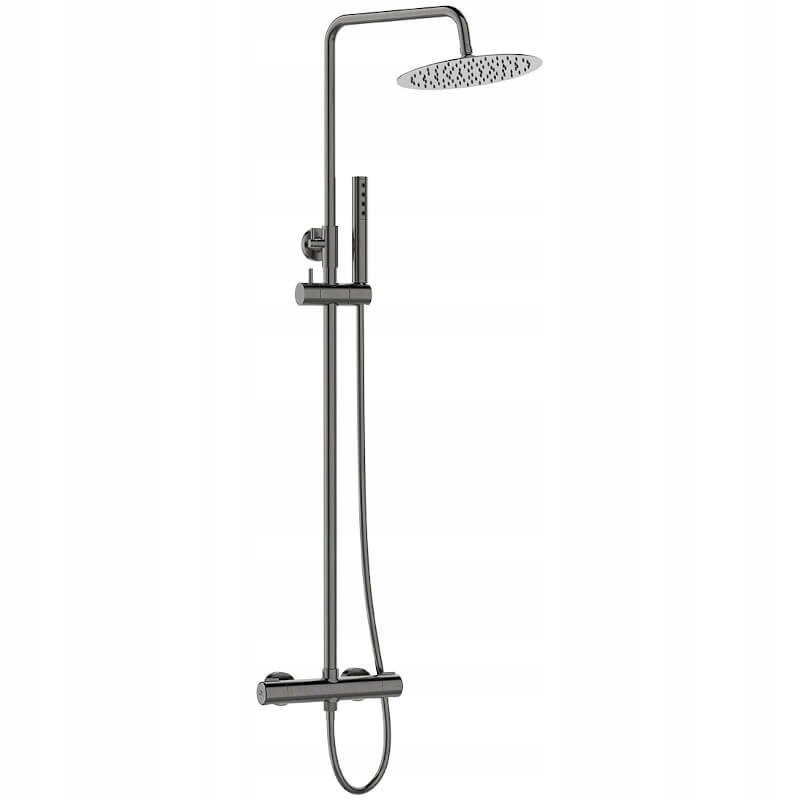 Sprchová sloupka Pretto Grafit s dešťovou sprchou, AntiKamen, 8 let záruky.