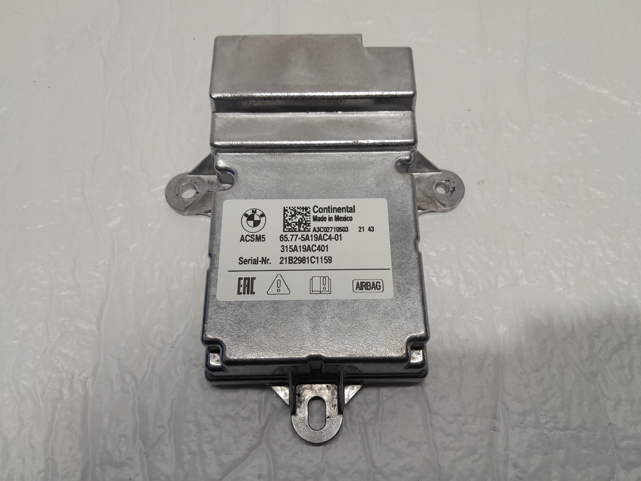 BMW X3 G01 LCI modulo SENSOR airbag airbag 5A19AC4