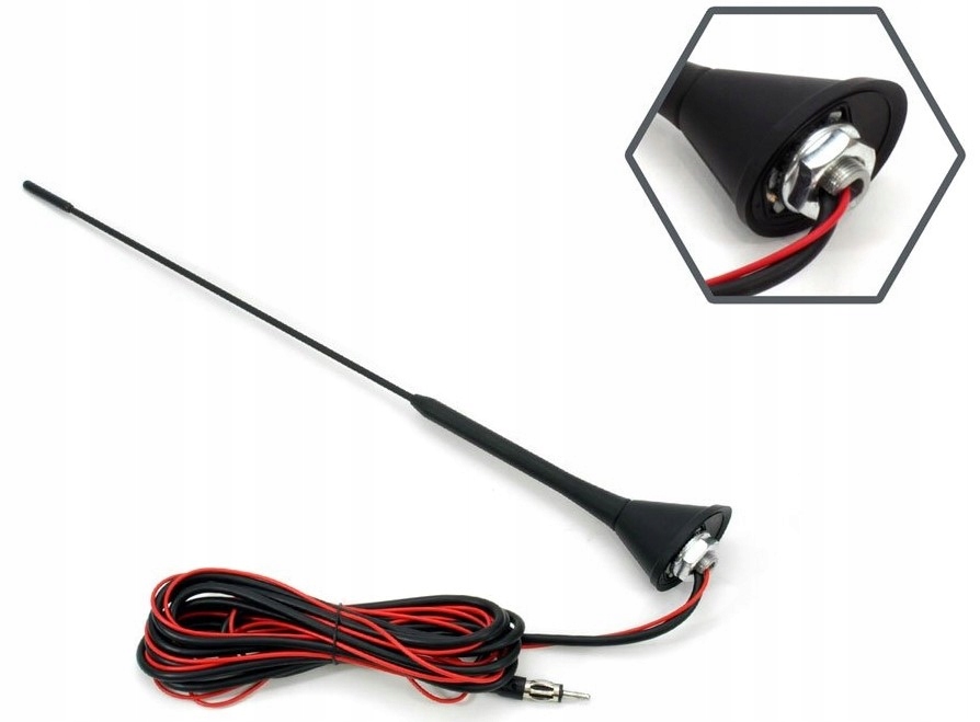 ANTENA SAMOCHODOWA 40MM, 5MM ZE WZMACNIACZEM