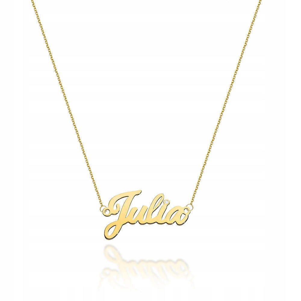 Zlatý náhrdelník s jménem Julia Diamant Gravírování