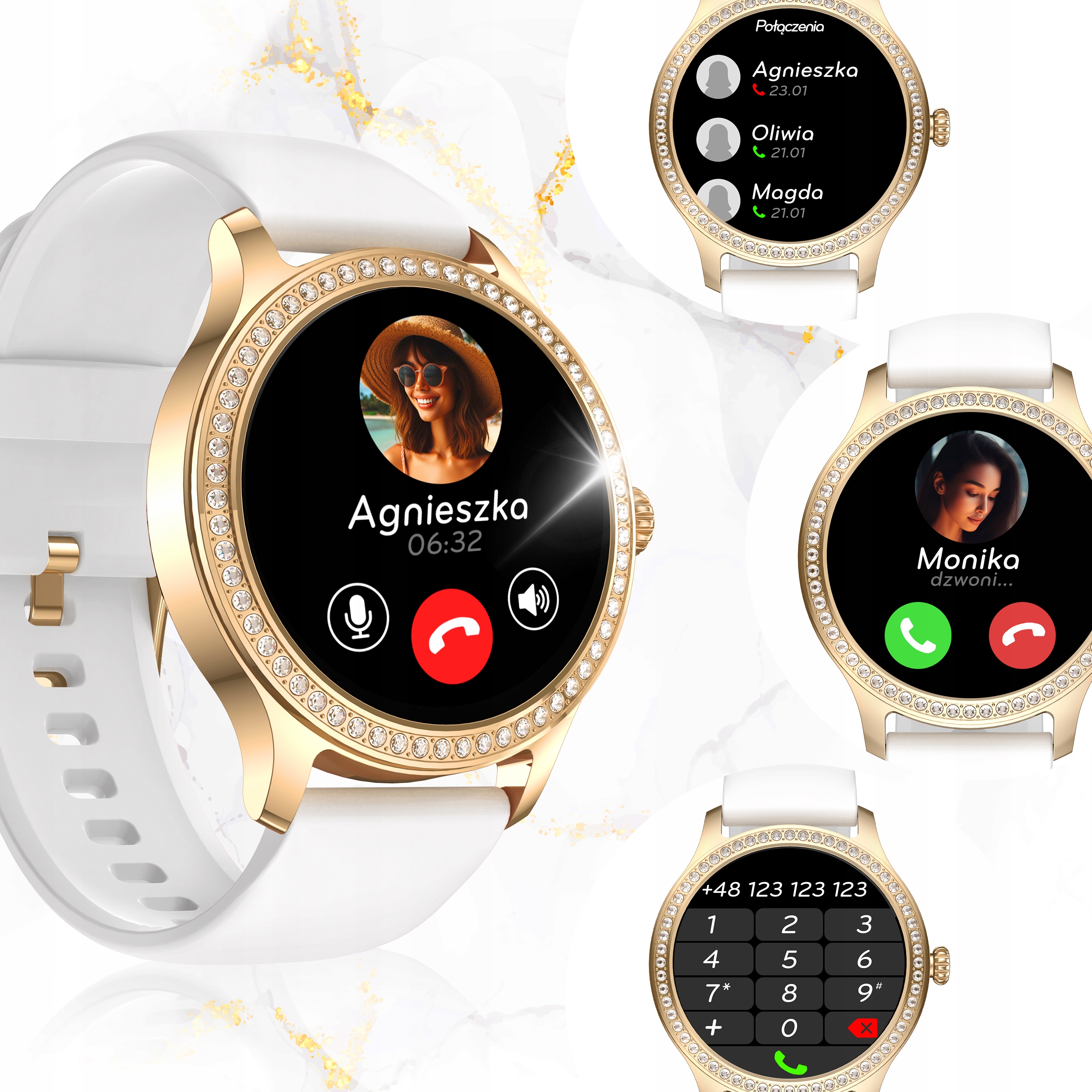 SMARTWATCH ZEGAREK MENU POLSKIE DAMSKI ROZMOWY SPORT PULS SMART WATCH Model inny