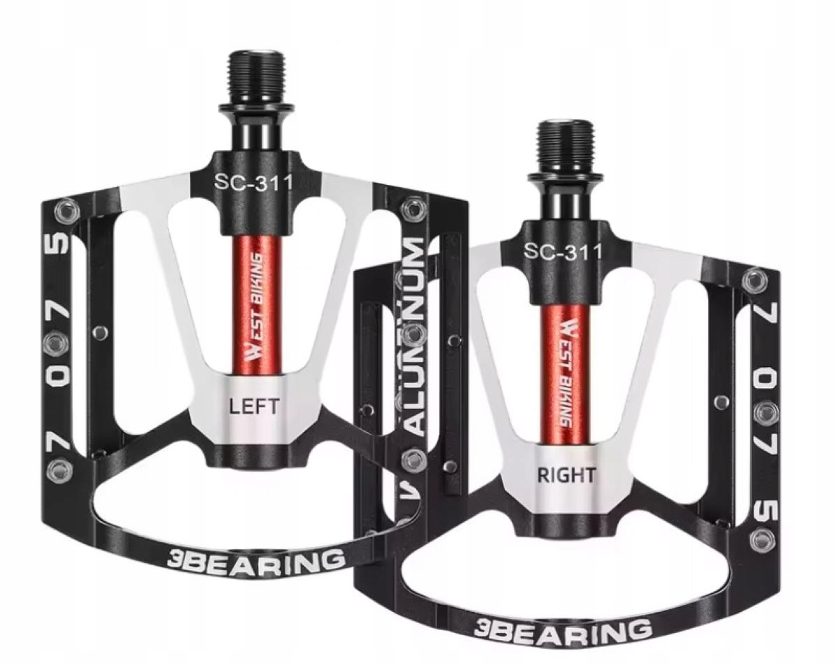 Pedały Rowerowe Ultralekkie 3 Łożyska Piny West Biking SC-311
