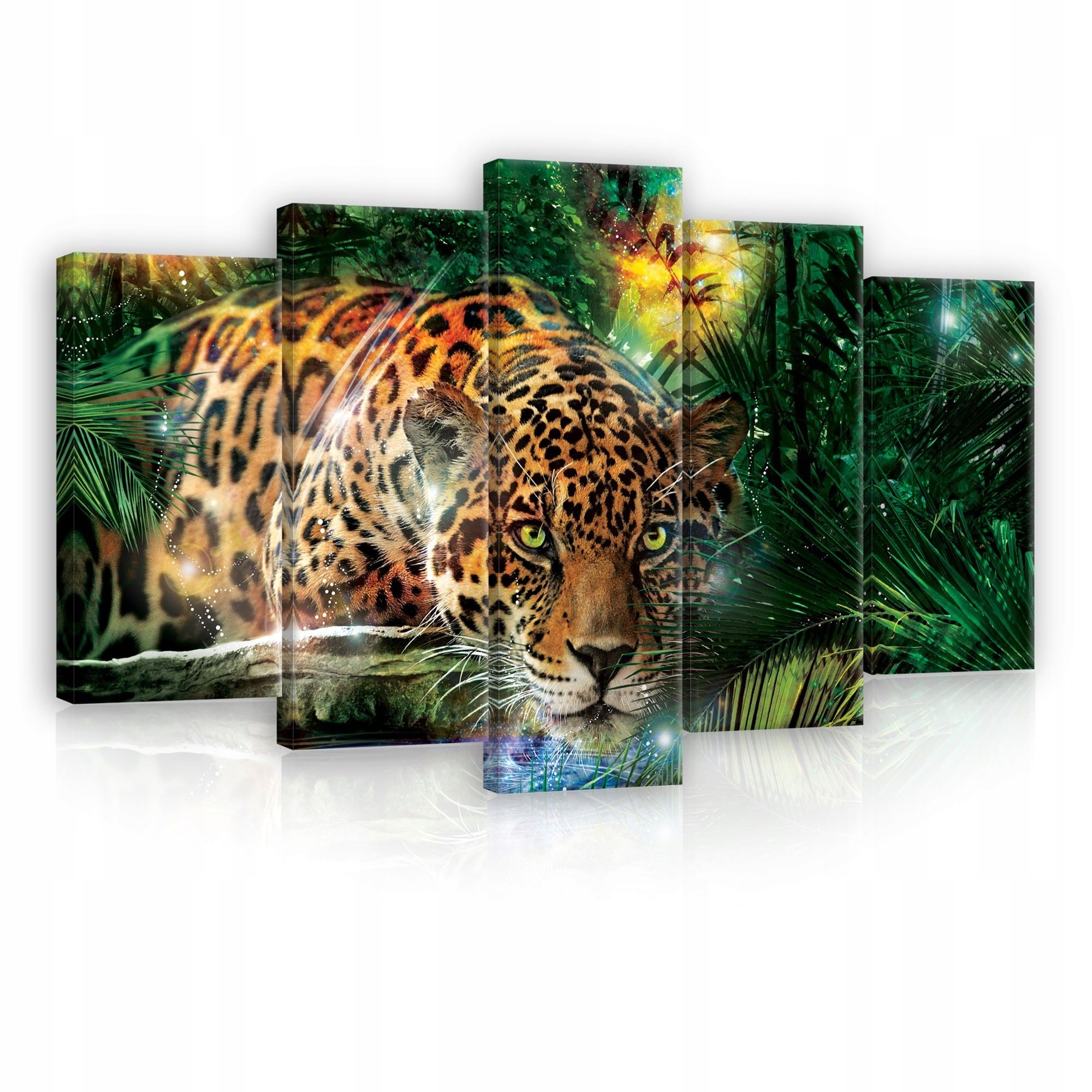 Obraz 100x60 Jaguar džungle bez rámu polyptych příroda síla tropy divočina