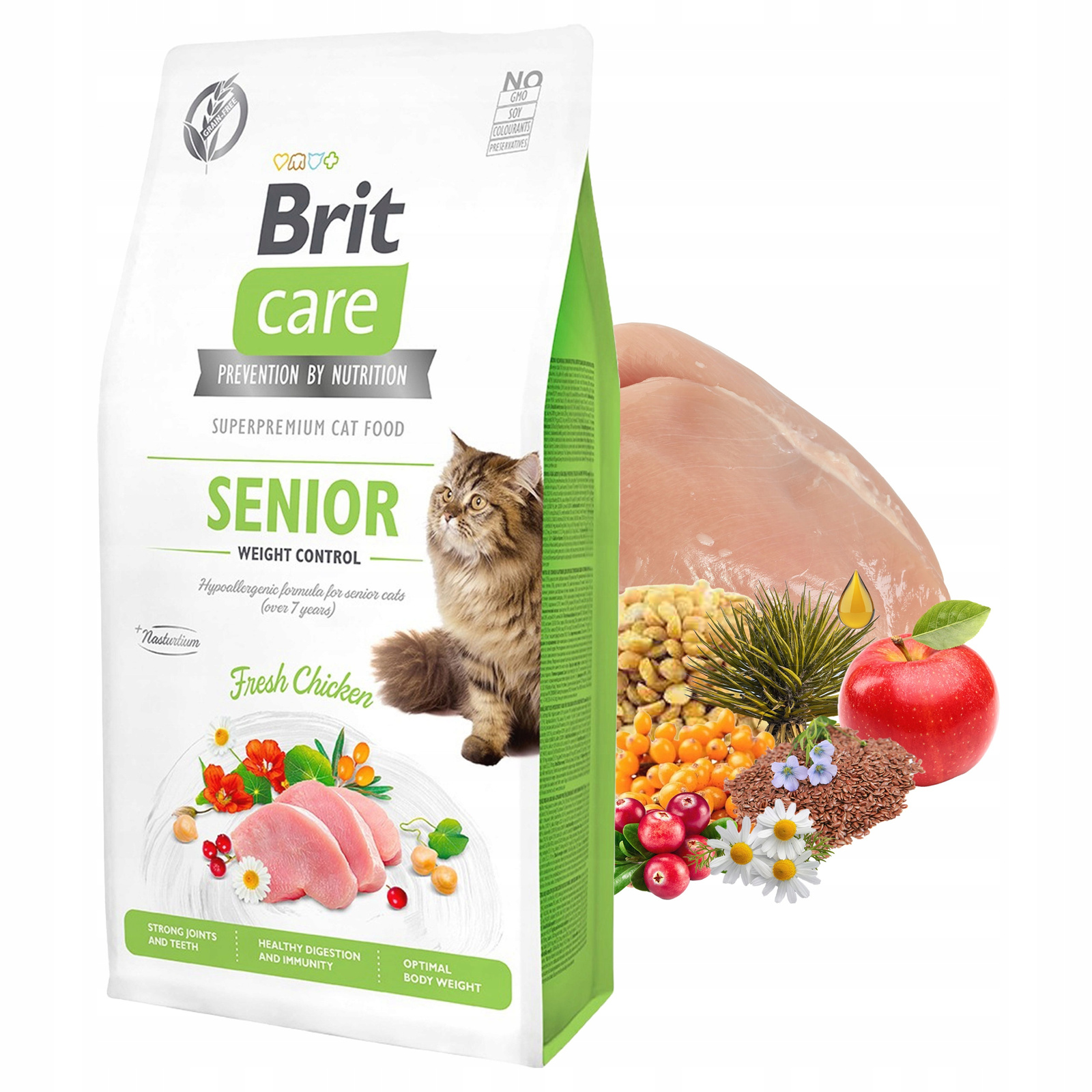 Levně Brit Care Senior krmivo pro kočky Kuře 7 kg