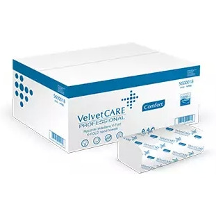 Levně Ručník Velvet Zz V-fold bílý 3000 kusů, 2 vrstvy