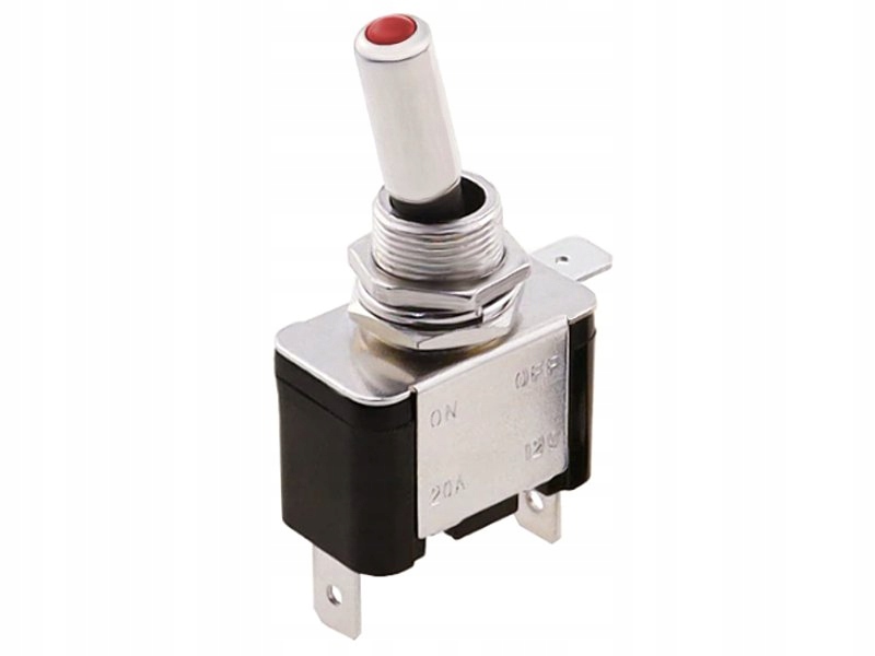 PRZEŁĄCZNIK ON-OFF czerwona dioda LED 12V / 20A