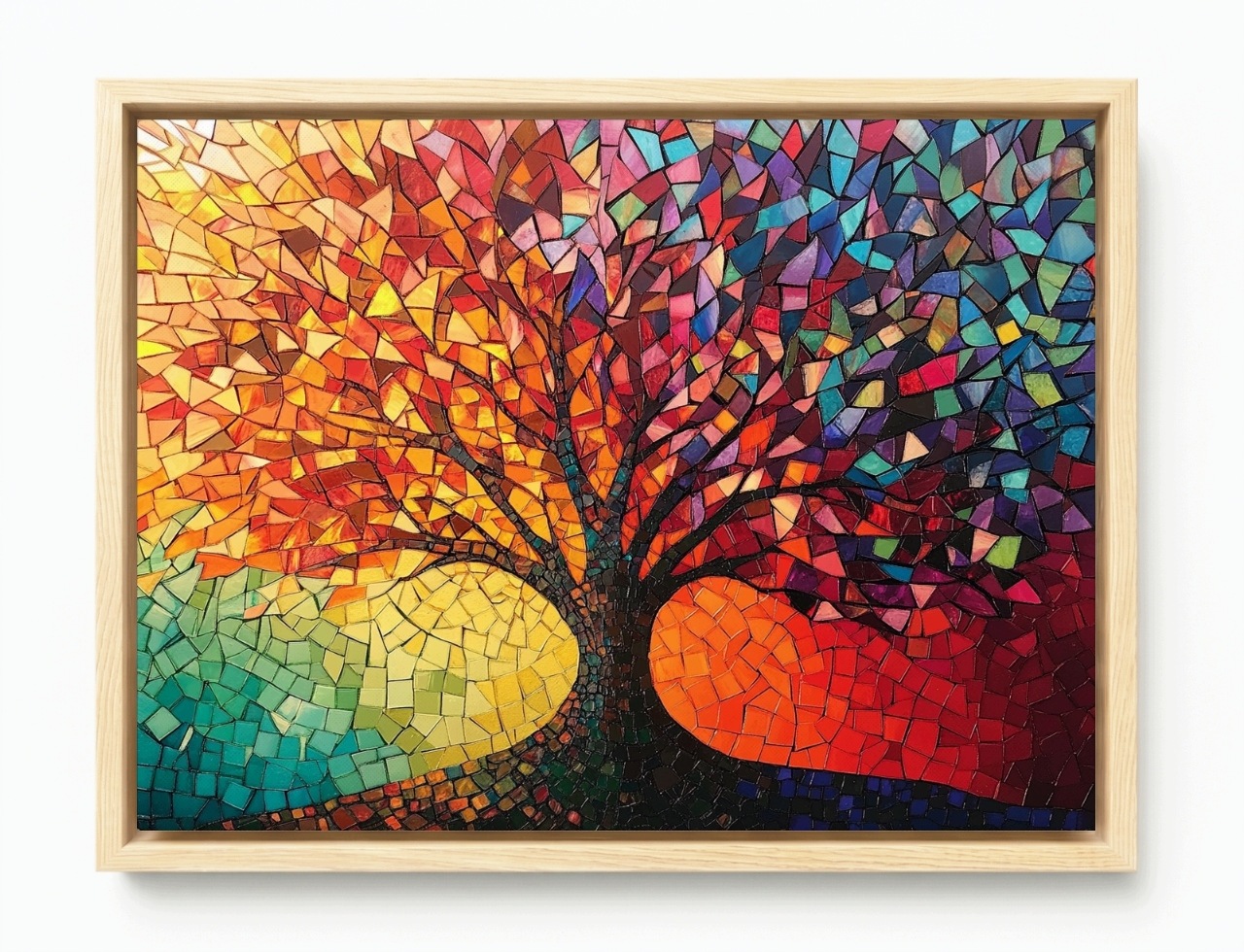 Obraz Rám Americký Box Dekorace Strom Života Mozaika Vitráž Boho 100x75