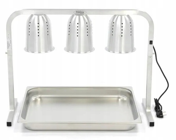 Lampa cieplna do potraw podgrzewacz gastronomiczny potrójna Maxima 9362042
