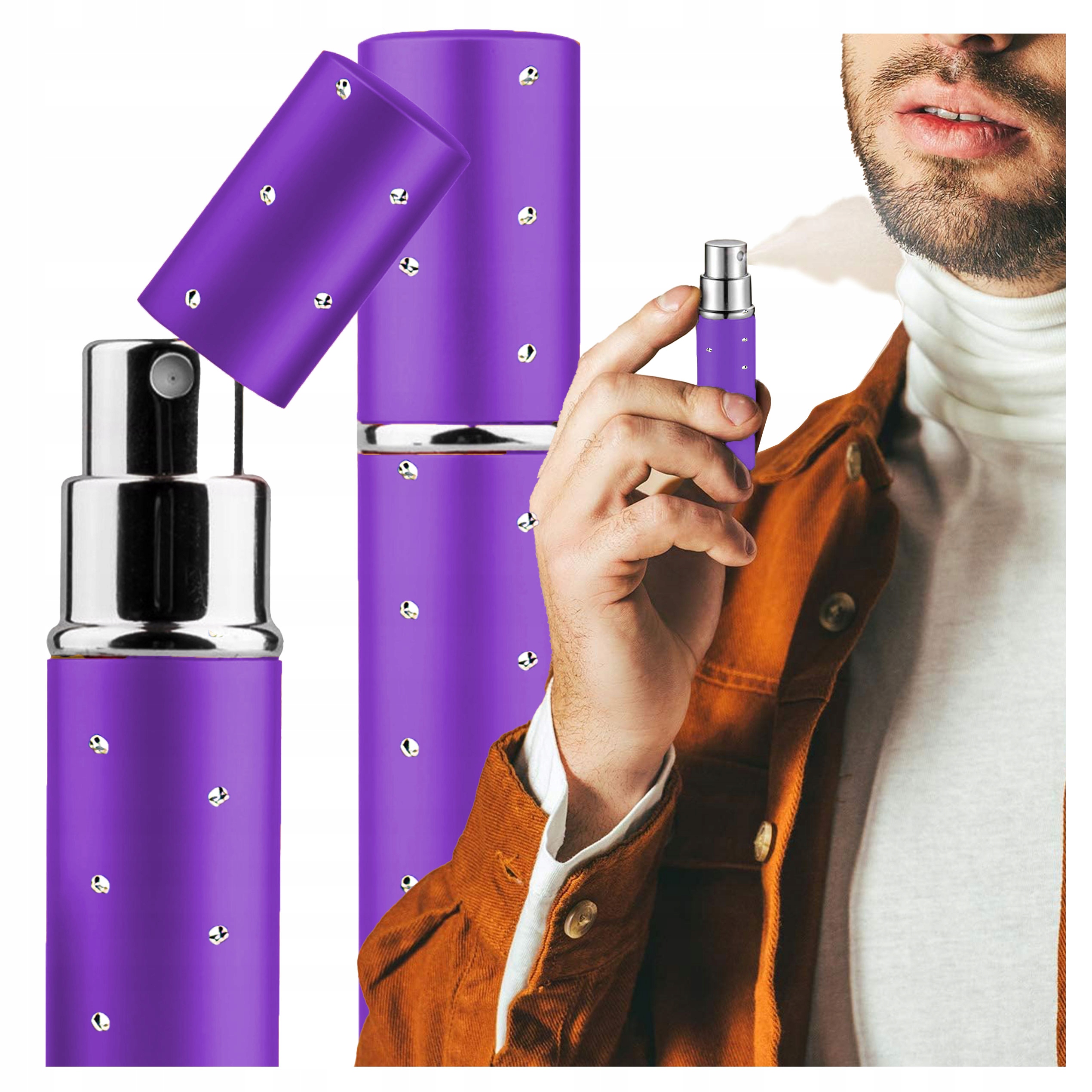 ATOMIZER DO PERFUM FIOLKA 10ml KRYSZTAŁKI FIOLET BUTELKA NA PERFUMY