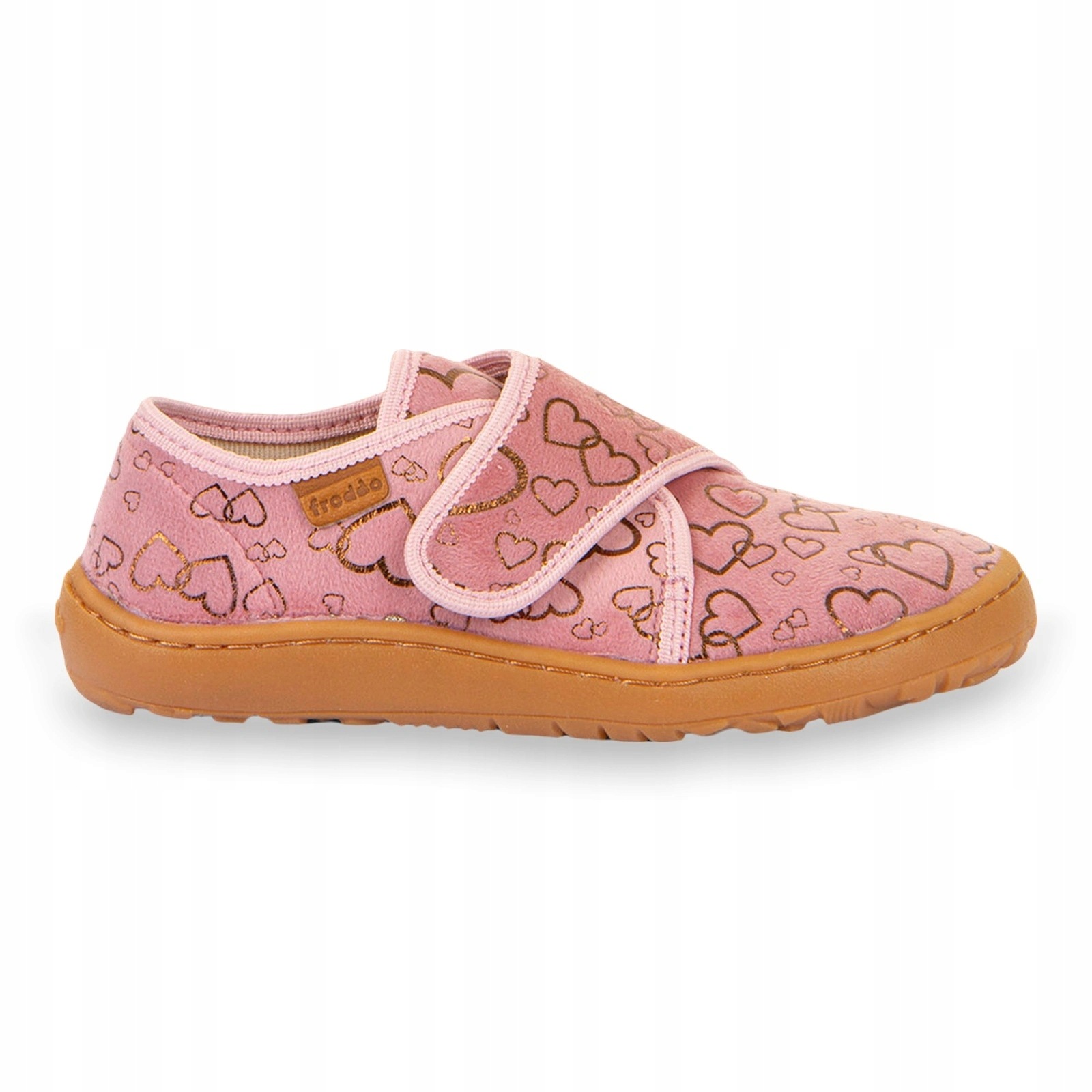 Kapcie barefoot lekkie dziecięce na rzepy Froddo Slippers Pink/Gold 35