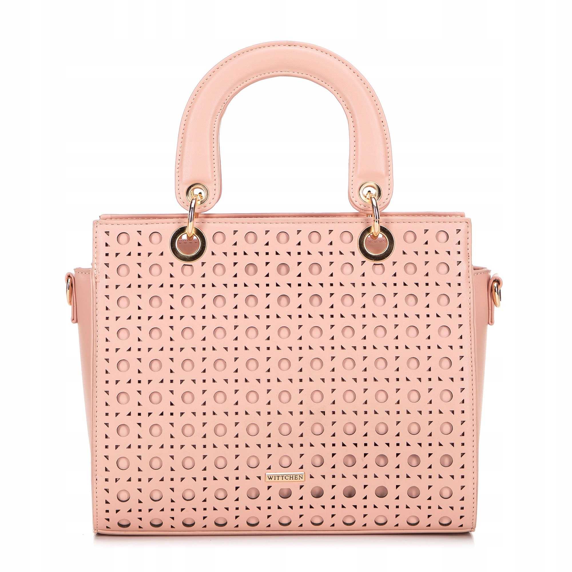 Růžový kufřík Wittchen 100-4Y-205-P s geometrickým vzorem, elegantní