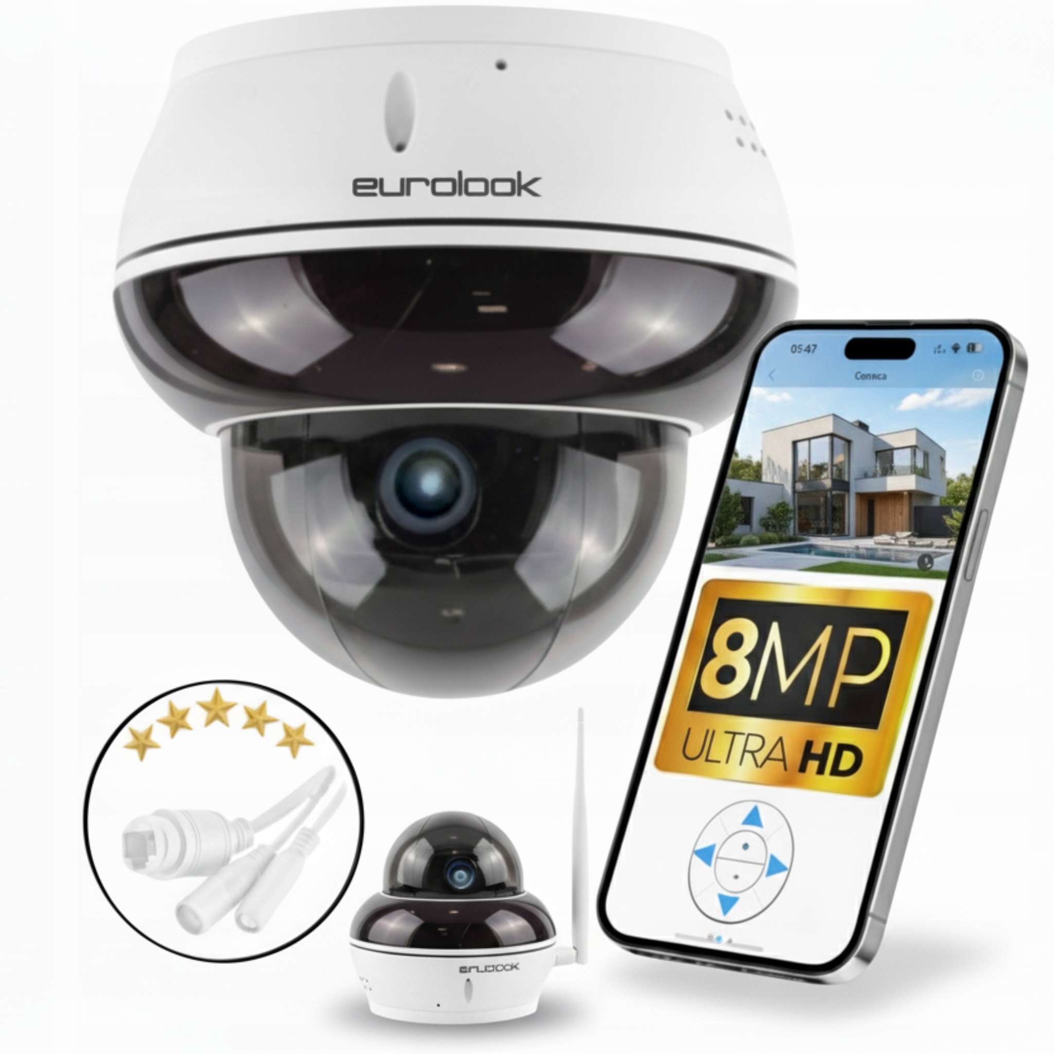 Venkovní Kamera Ip Wifi Kopulová Otočná 8MPX Audio Zoom x10 Sledování