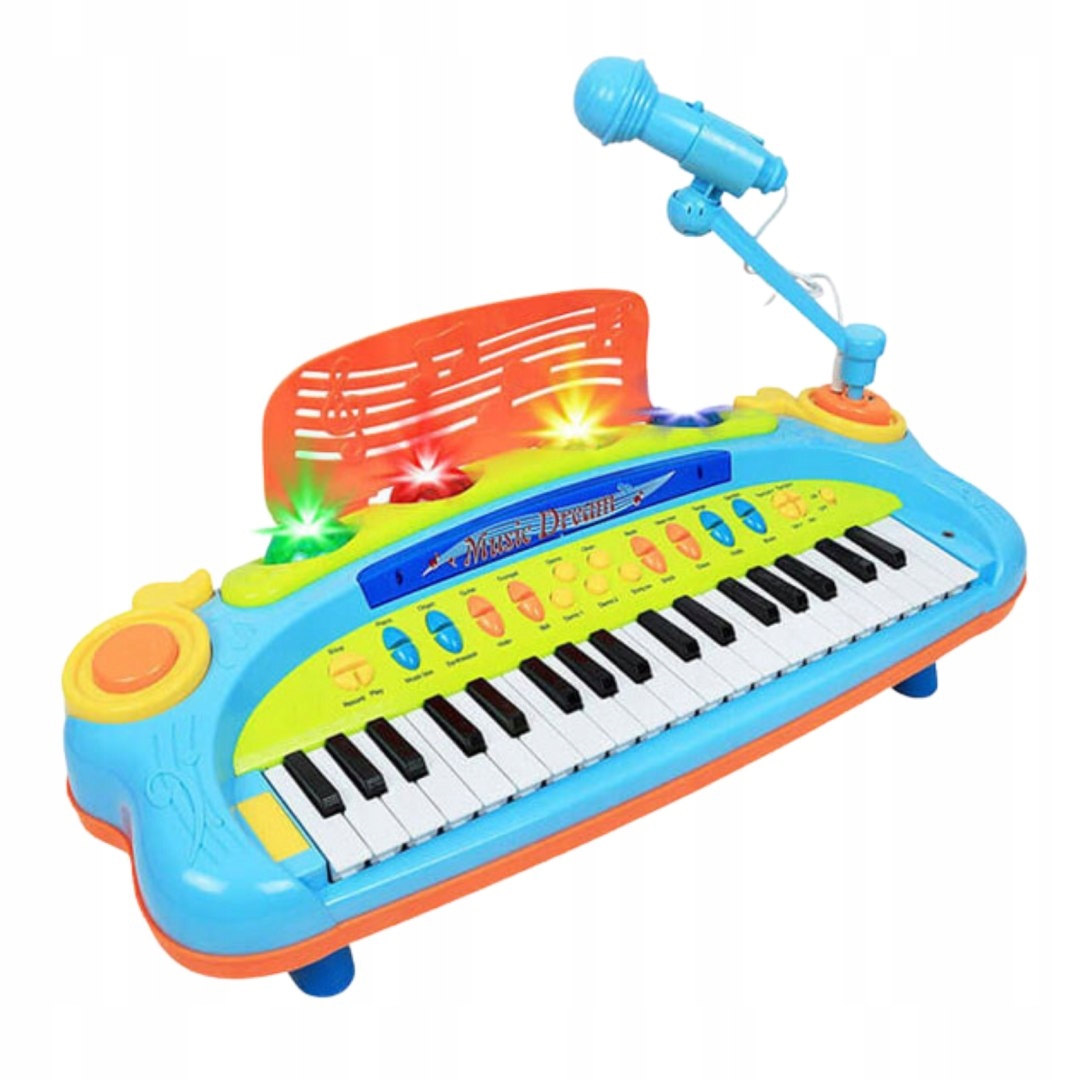 ELEKTRONICZNE ORGANY FORTEPIAN ZESTAW MIKROFON KRZESŁO EFEKTY ŚWIETLNE Marka inna