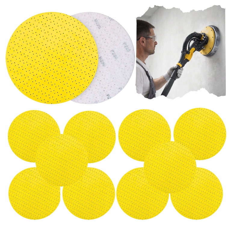 10xPapier Ścierny Szlifierski Krążek Do Żyrafy Gładzi 225mm P220 Superpad