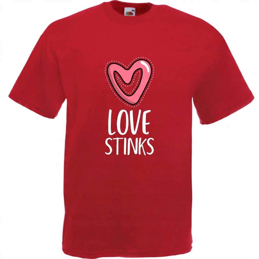 

Koszulka love stinks miłość śmierdzi L ceglana cze
