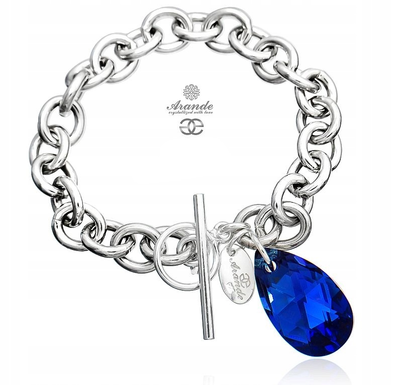 Krystaly Náramek Blue Comet Stříbro