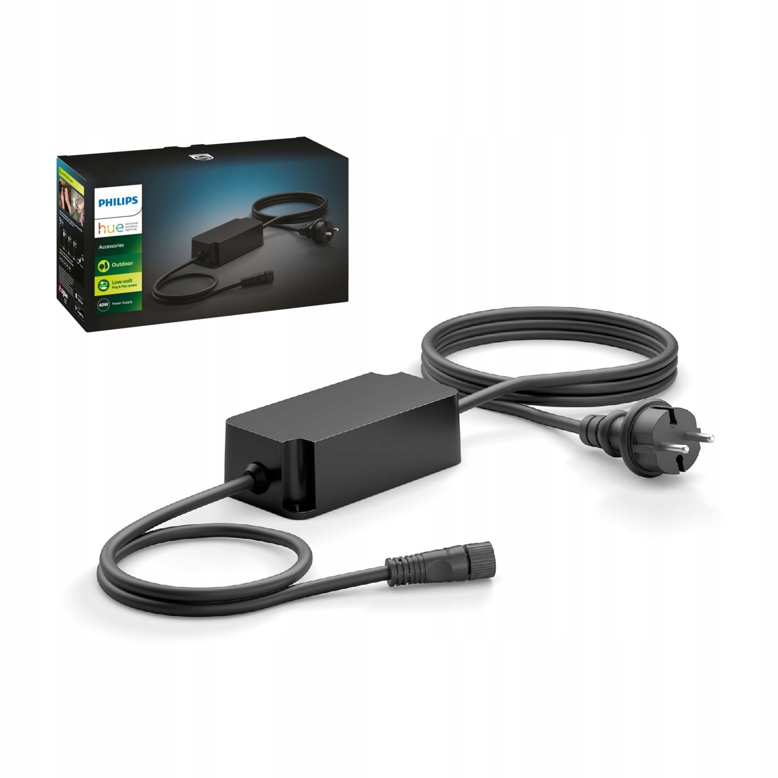 Záhradný napájací zdroj nízkonapäťový Outdoor 40W IP67 čierny Philips Hue