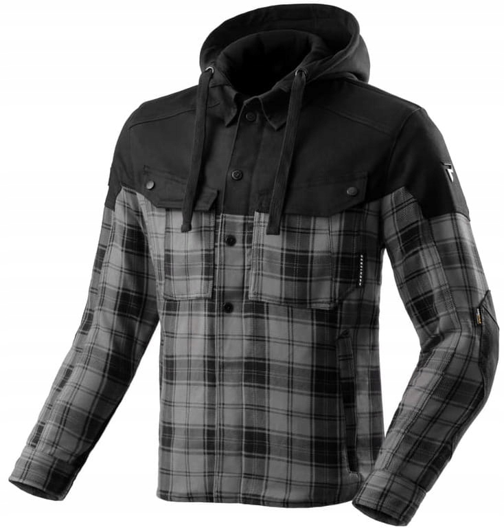 Motocyklová košeľa Rebelhorn Shifter čierna/sivá 2XL