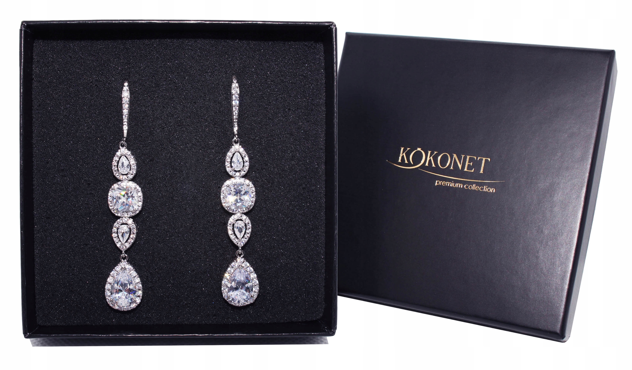 Elegantní dlouhé svatební Náušnice s úžasnými diamanty