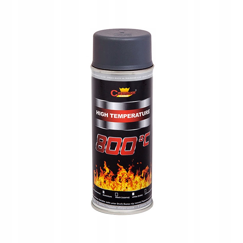 Farba żaroodporna Champion do 800°C Antracytowa spray 400 ml