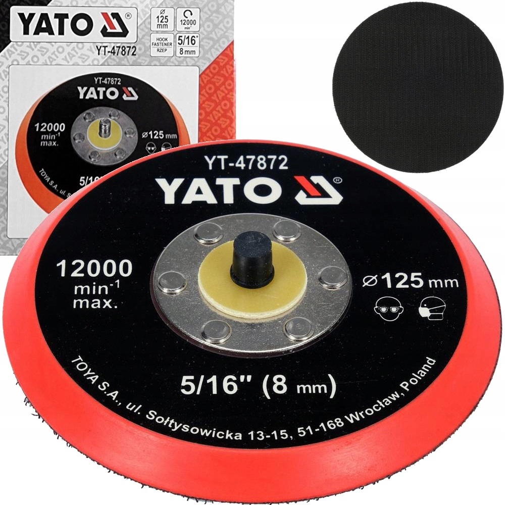 Yato Talerz Polerski 125MM Tarcza Dysk Z Rzepem 5/16