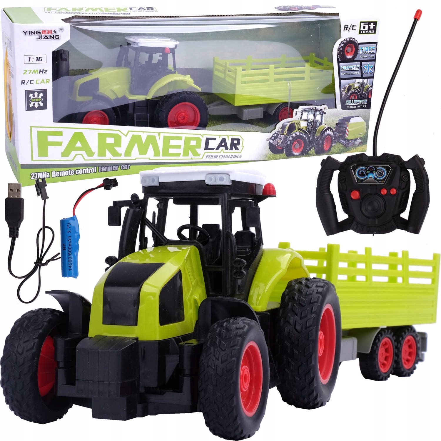 

Duży Traktor Sterowany Z Przyczepą Rc Ciągnik Usb