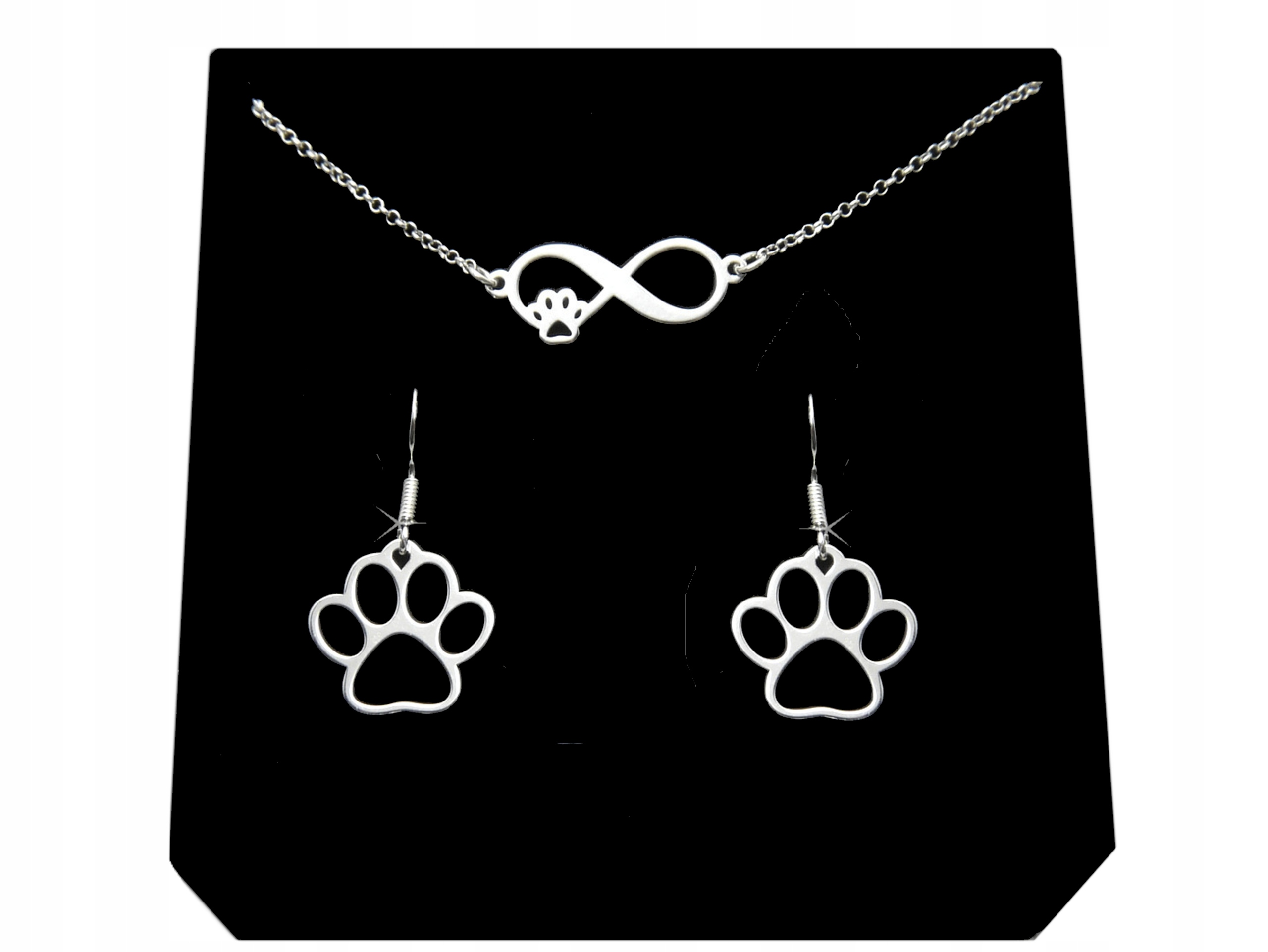 

Srebrny Komplet Łapa Psa Pies Piesek srebro 925