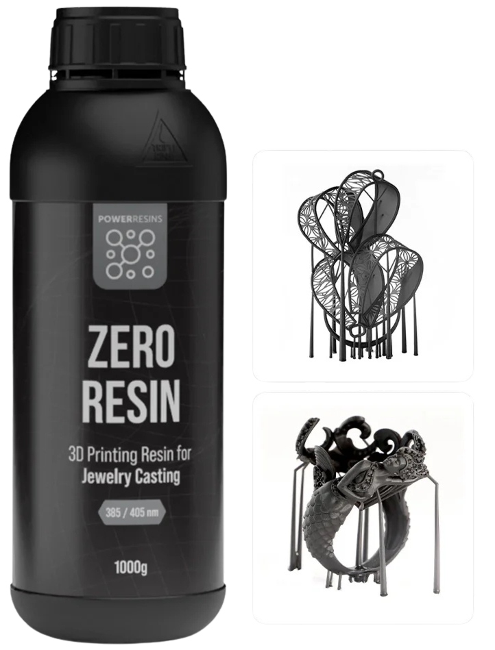 Uv živica PowerResins Zero Jubilerska 1 kg 1 l pre 3D tlačiareň Nulová Kontrakcia
